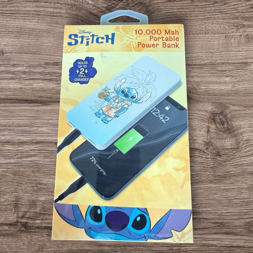 Disney Stitch 10000mAh Portable Power Bank Charger External Battery Pack NIB